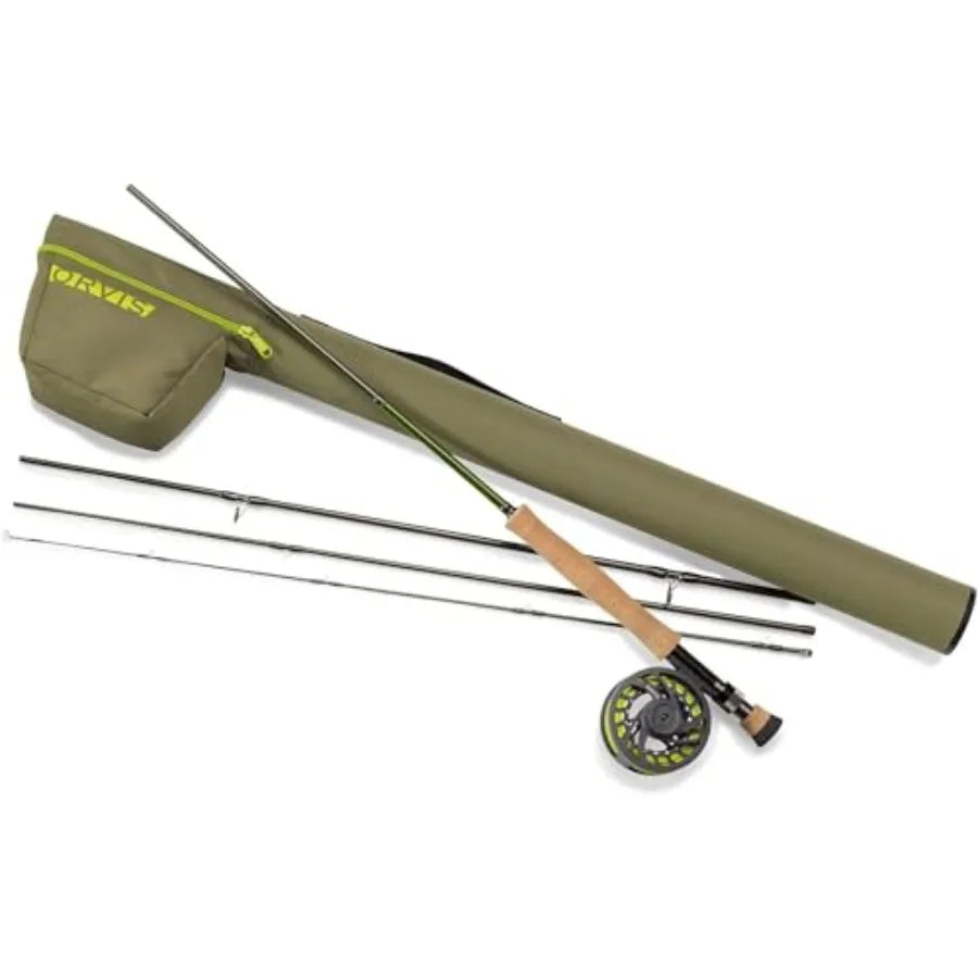 Encounter Fly Rod Outfit Starter Kit With Rod And Reel Combo For Lake And River