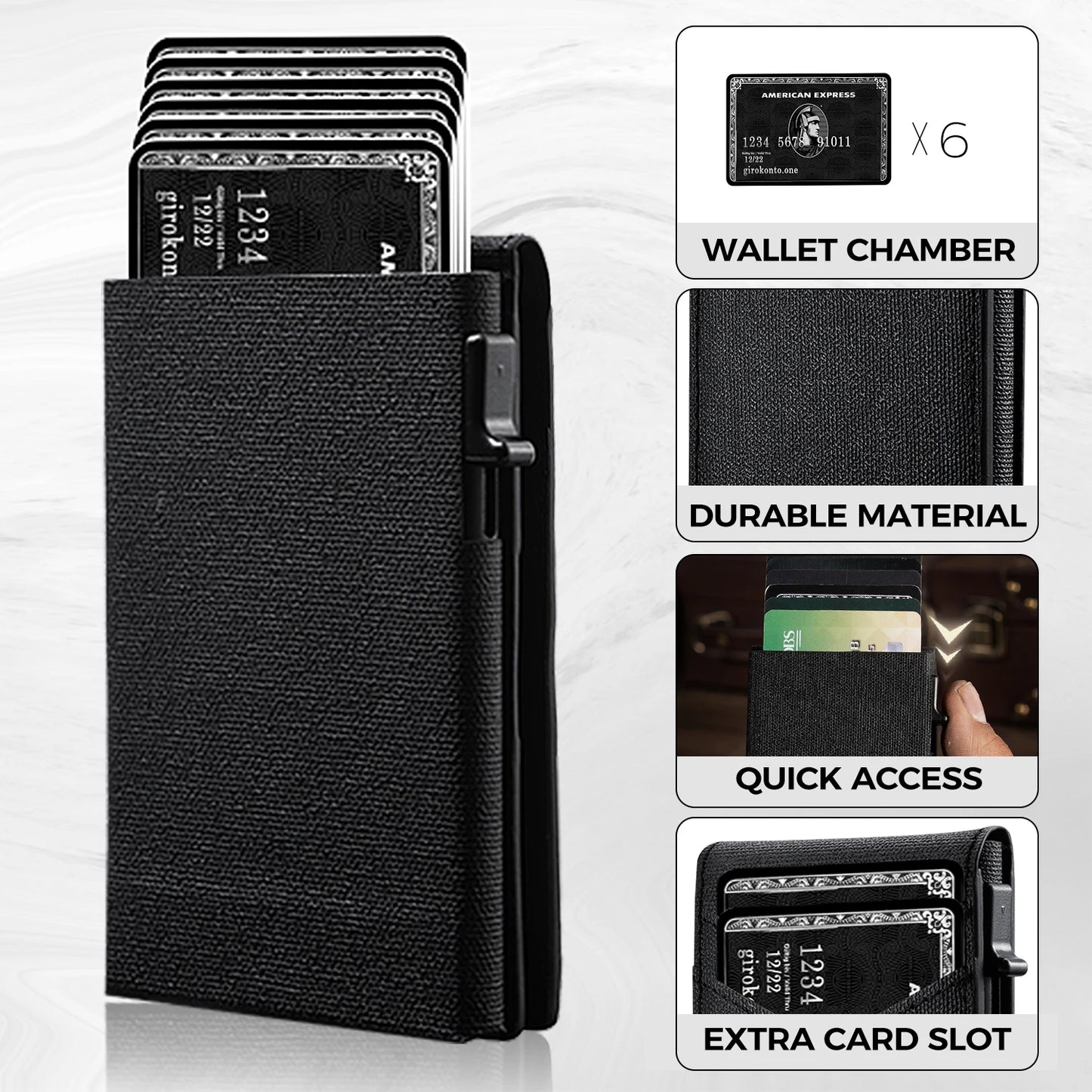 IWANTTI Minimalist Slim Cardholder RFID Blocking Front Pocket Wallet For Men