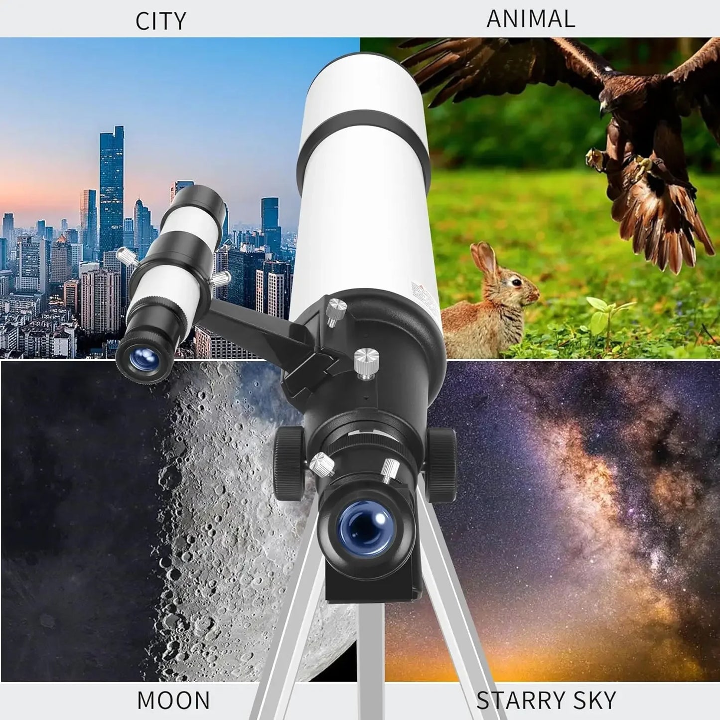 90mm Aperture 800mm Refractor Telescope Portable Professional For Adults Beginners And Kids Astronomy