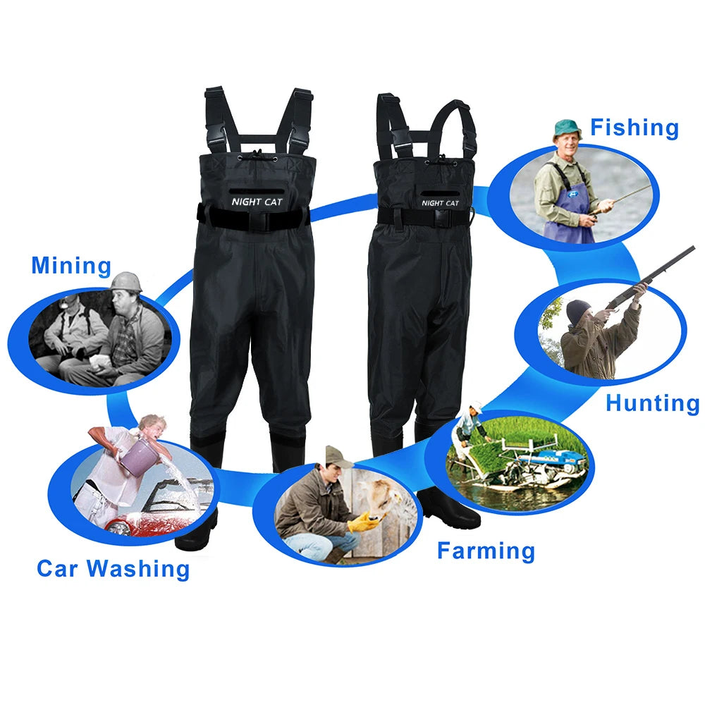 Men's Waterproof Chest Waders Nylon Breathable For Fishing And Hunting