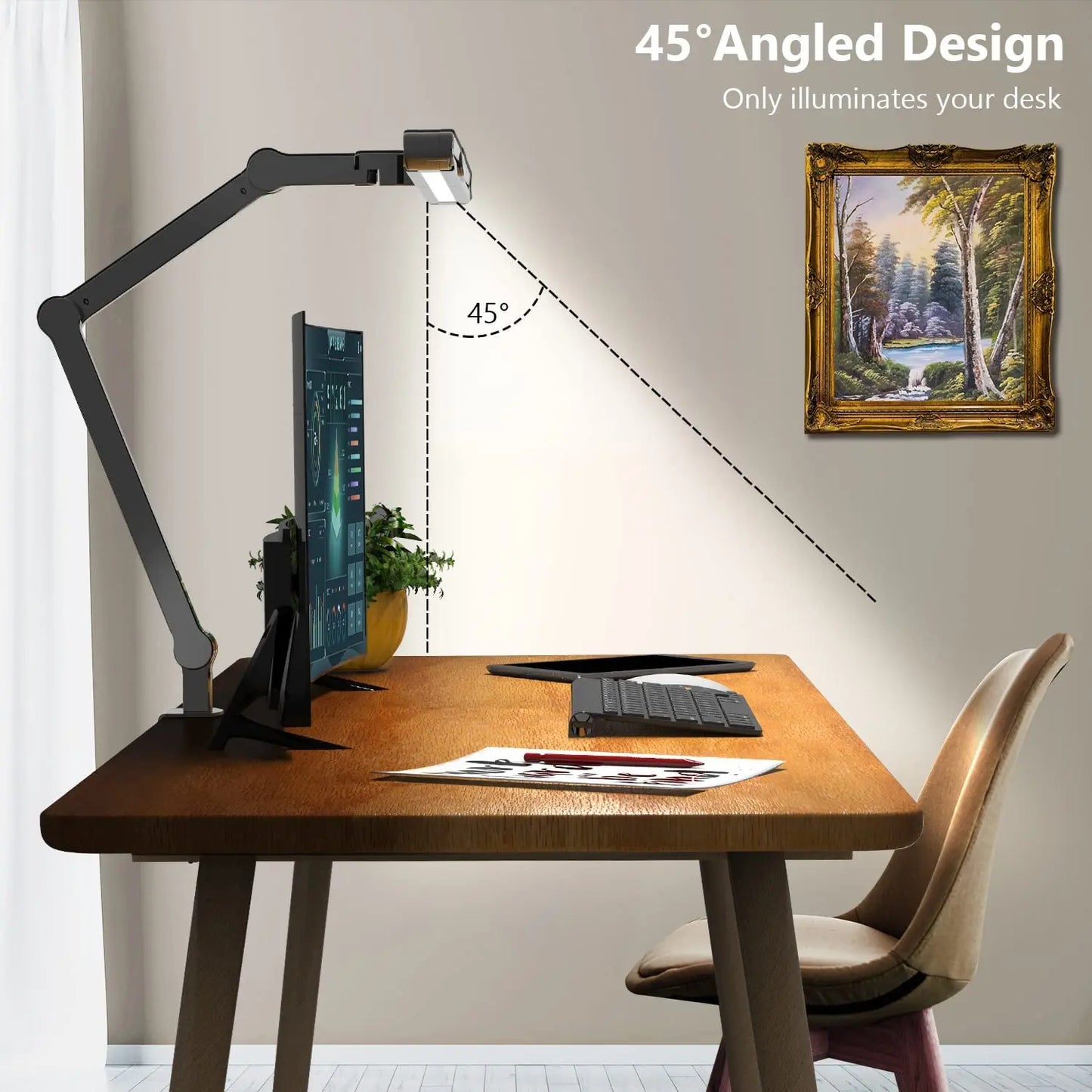 Three Head Desk Lamp With Memory Five Color Temperatures