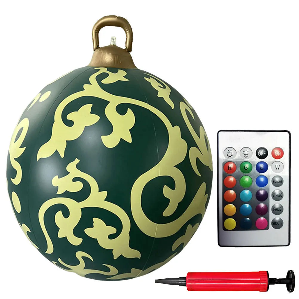 Giant Outdoor 60cm Light Up PVC Inflatable Christmas Ball With Remote Control