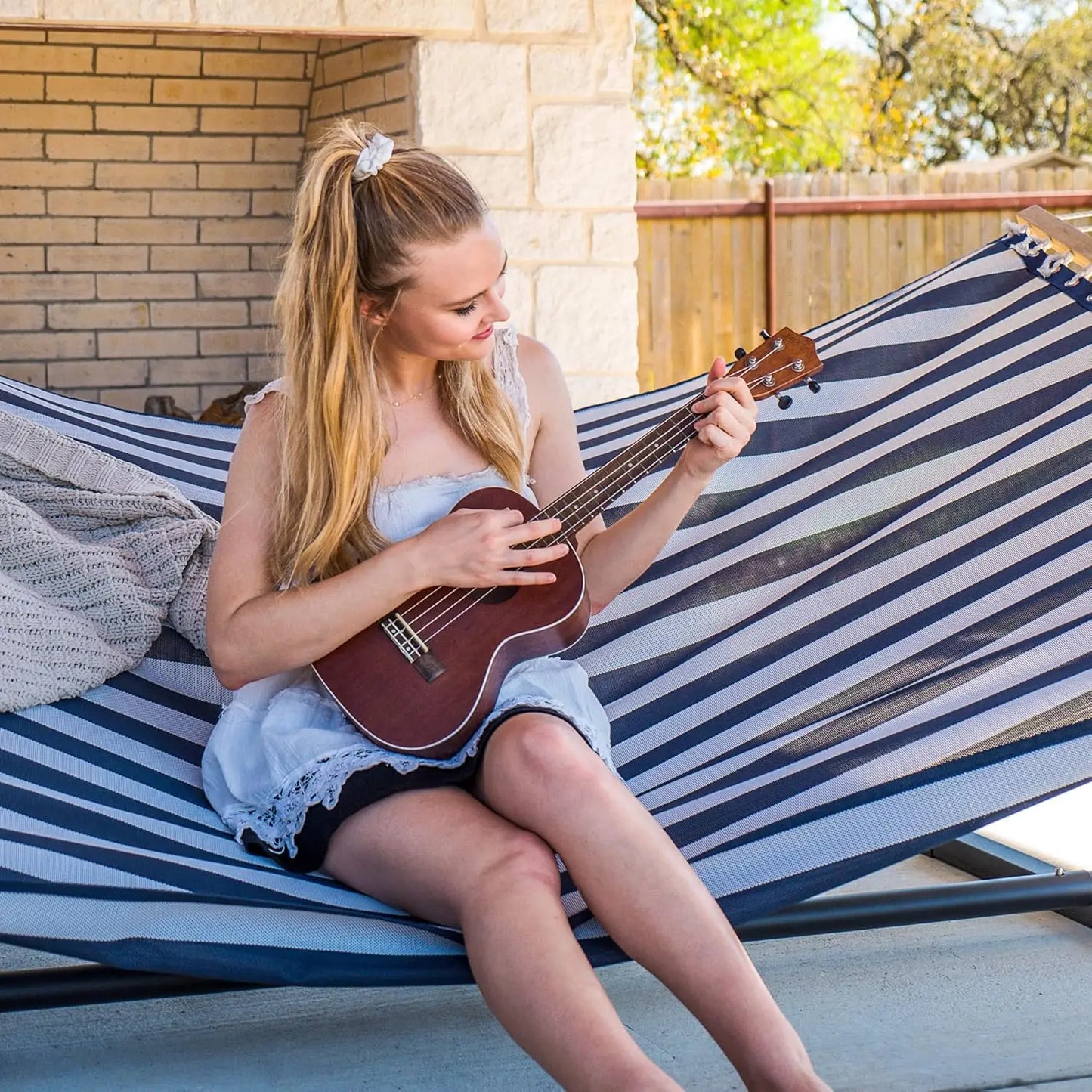 Double Hammock With Stand Outdoor Portable Hammock Set ZUIJI