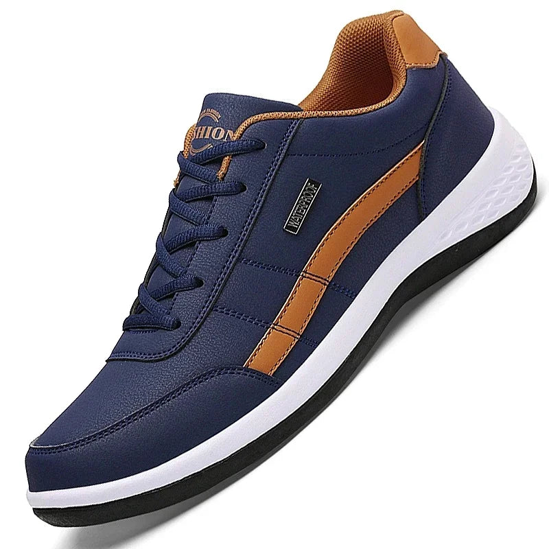 Leather Mens Sneakers Casual Breathable Italian Shoes