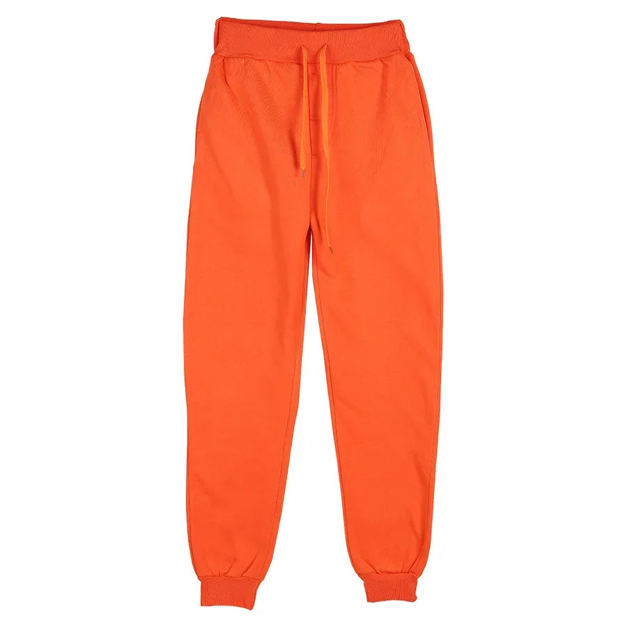 Mens Fleece Jogger Sweatpants For Autumn Winter Running Gym Pants Solid Color