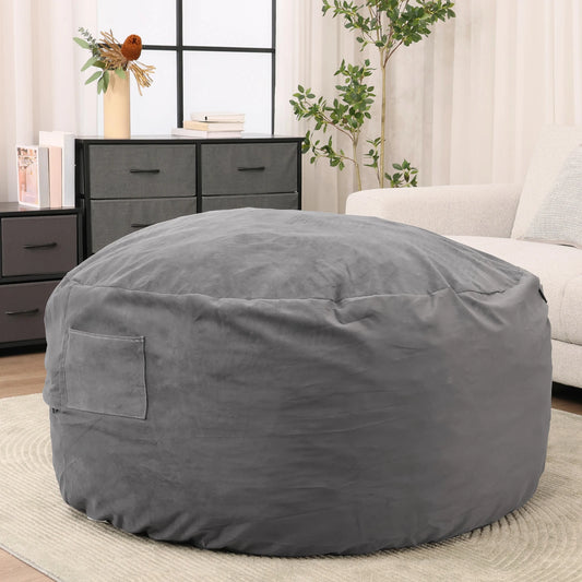 Oversized Bean Bag Chair For Gaming And Reading Foam Filled With Removable Cover