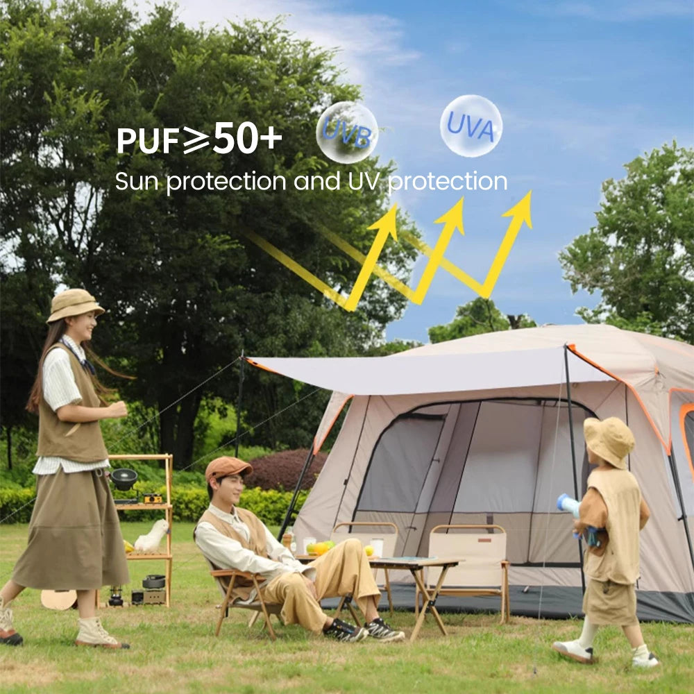 Sonuto Camping Family Tent 3-12 Person Double Layers Oversize 2 Rooms Thickened Rainproof Outdoor Family Camp Tour Equipment