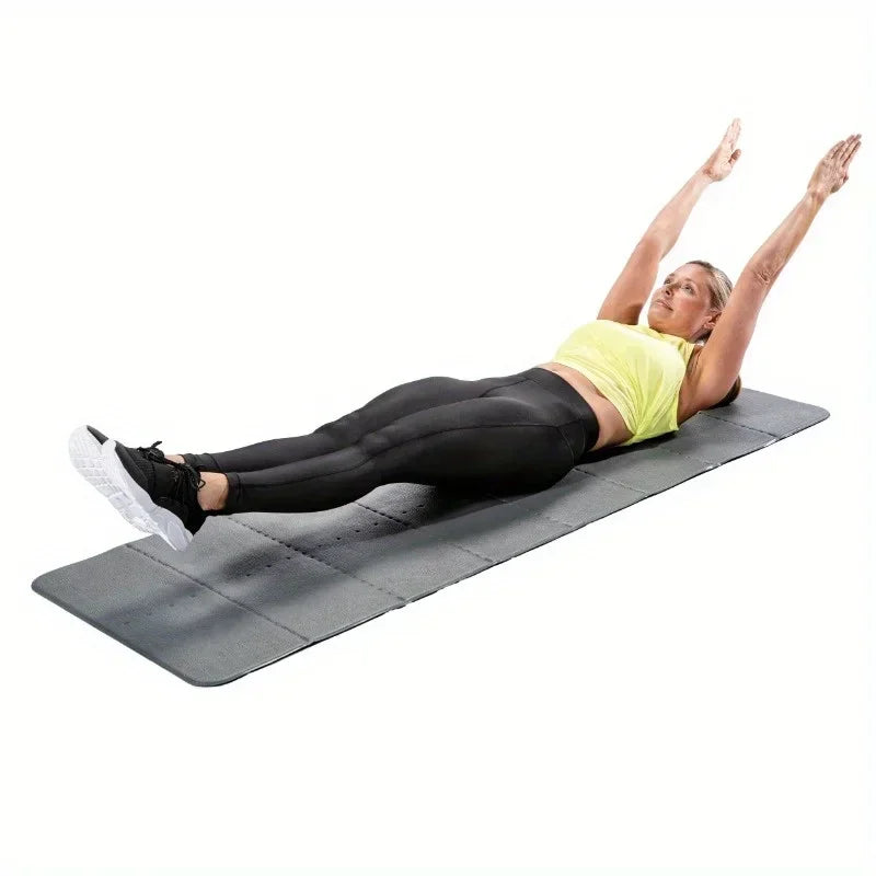 Grey Folding Fitness Mat for Pilates Yoga and Bodyweight Training