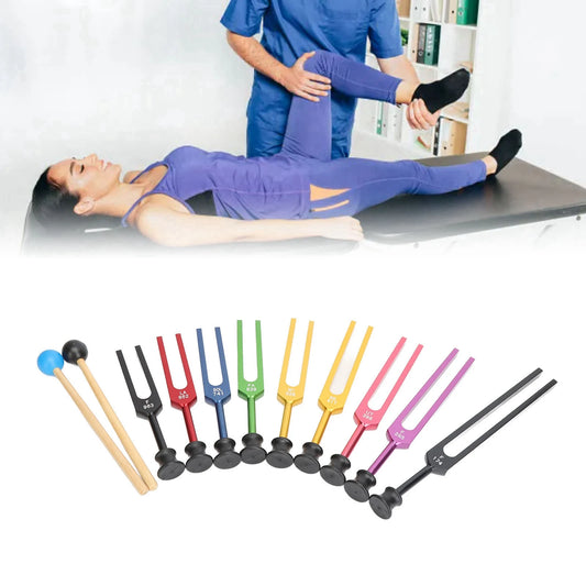 Healing Tuning Forks Set Aluminum Alloy Long Vibration Time Resonant With Hammer