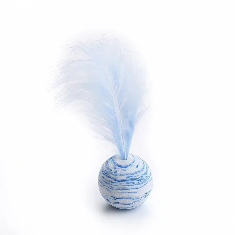 Cat toy Ball Feather Funny Cat Toy Star Ball Plus Feather Foam Ball Throwing Toys Interactive Plush Toys Pet Supplies katten toy