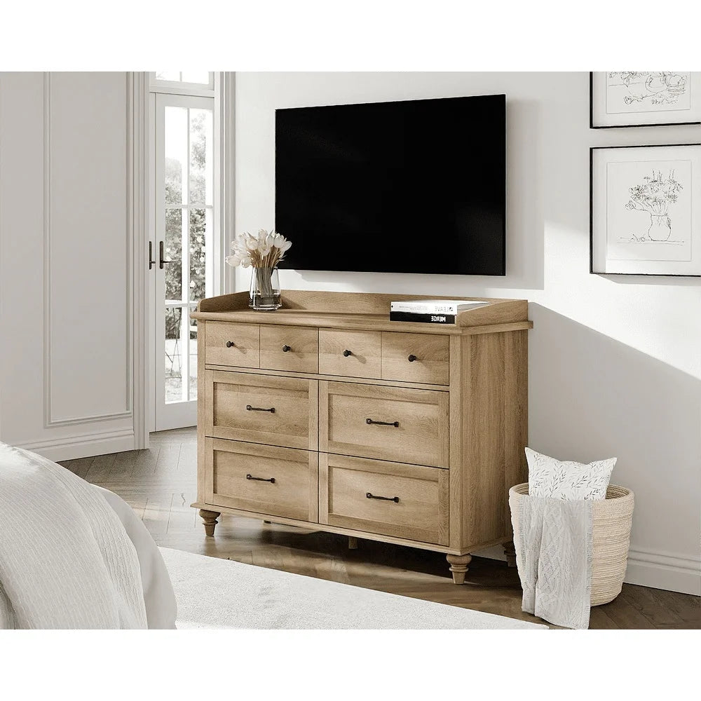 Wood Kids Dresser Six Drawer Changing Table Nursery Chest