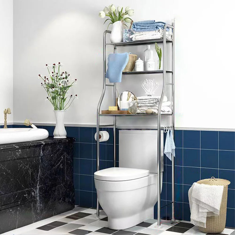 Over Toilet Storage Shelf Freestanding Two To Three Tier Metal Bathroom Shelves
