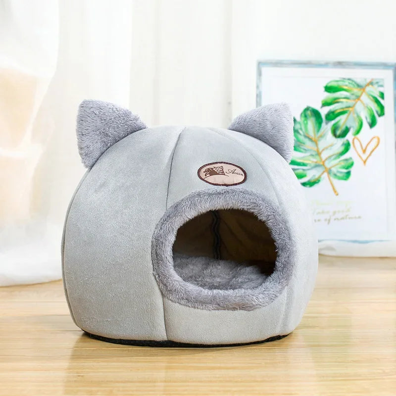 New Deep Sleep Winter Cat Bed Cozy Cave Nest Indoor Tent Mat For Cats Small Pets