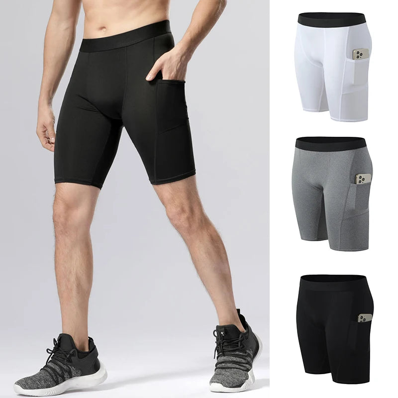 Mens Quick Dry Compression Running Shorts For Gym Fitness Training
