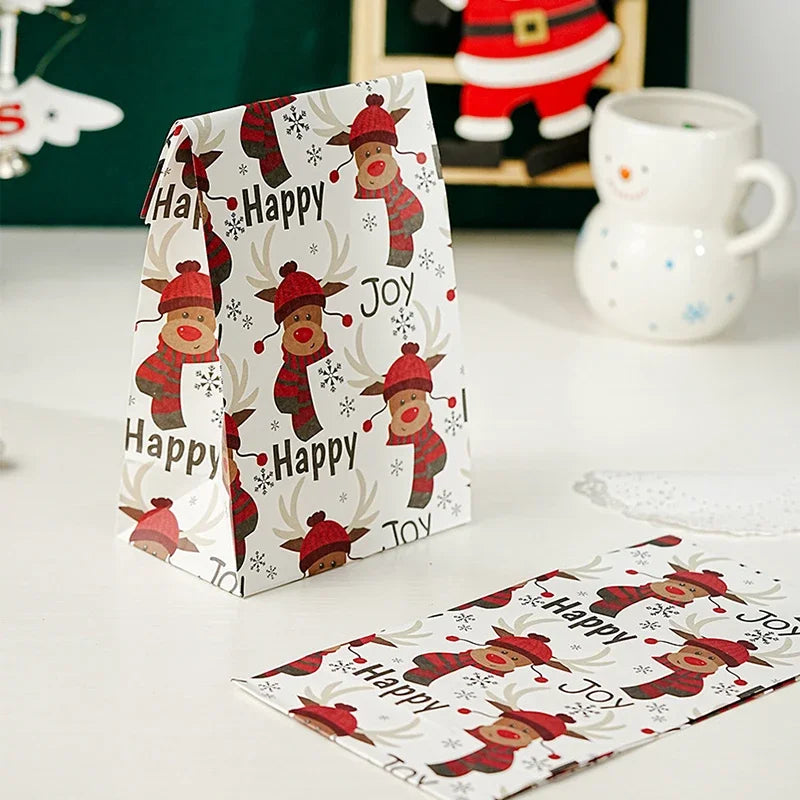 Kraft Paper Christmas Cookie Bags 5 Or 10 Pack Snack Packaging Bags