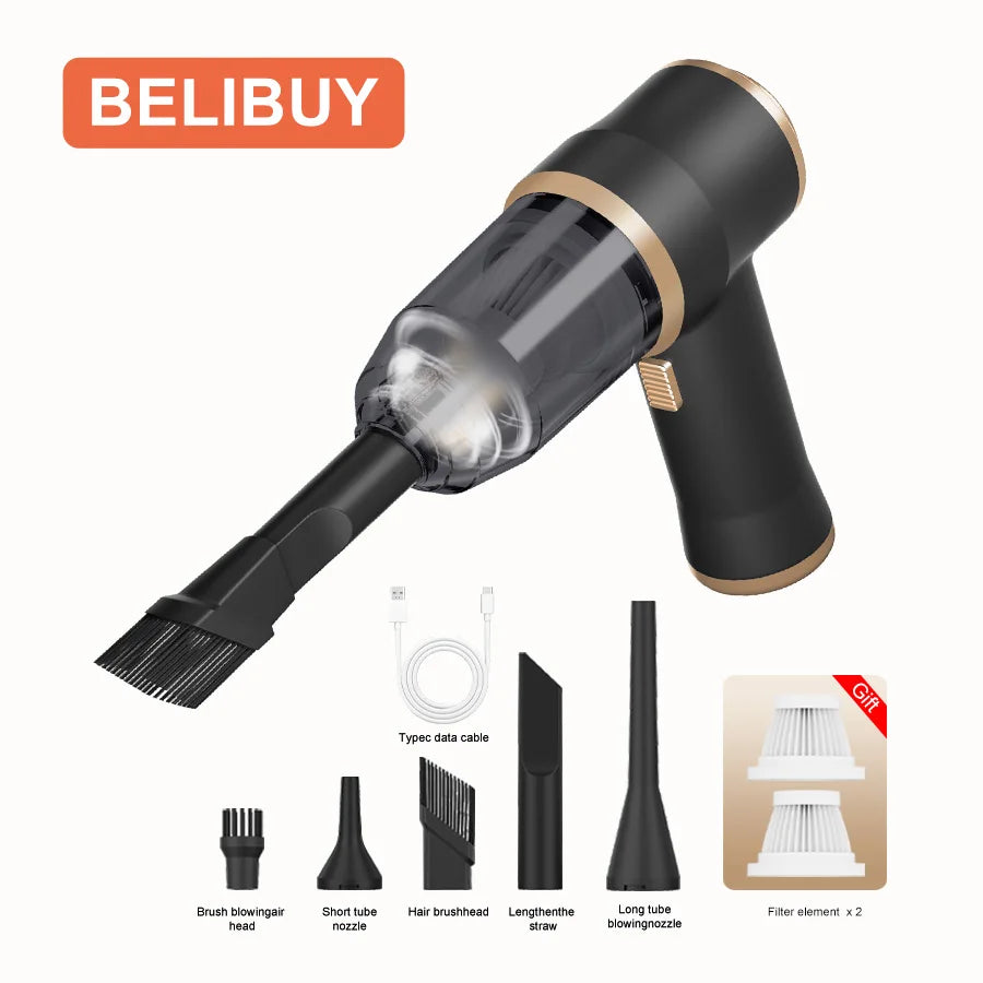 Cordless Car Vacuum Cleaner Bagless Portable High Power With HEPA Filter