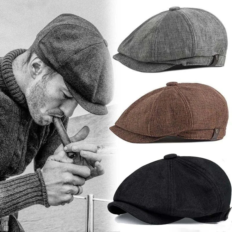 Mens Casual Peaky Blinders Beret Hat Cotton Unisex Newsboy Style