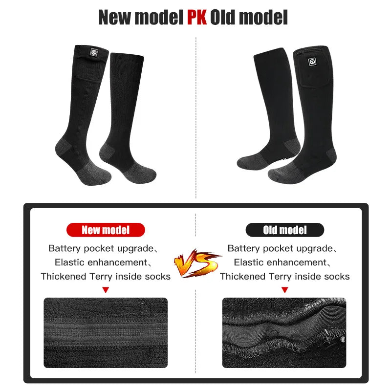 Snow Deer Winter Heated Sock Thermal Stockings Woman Men Ski Camping Warm Socks Sports Rechargeable Battery Foot Warmer