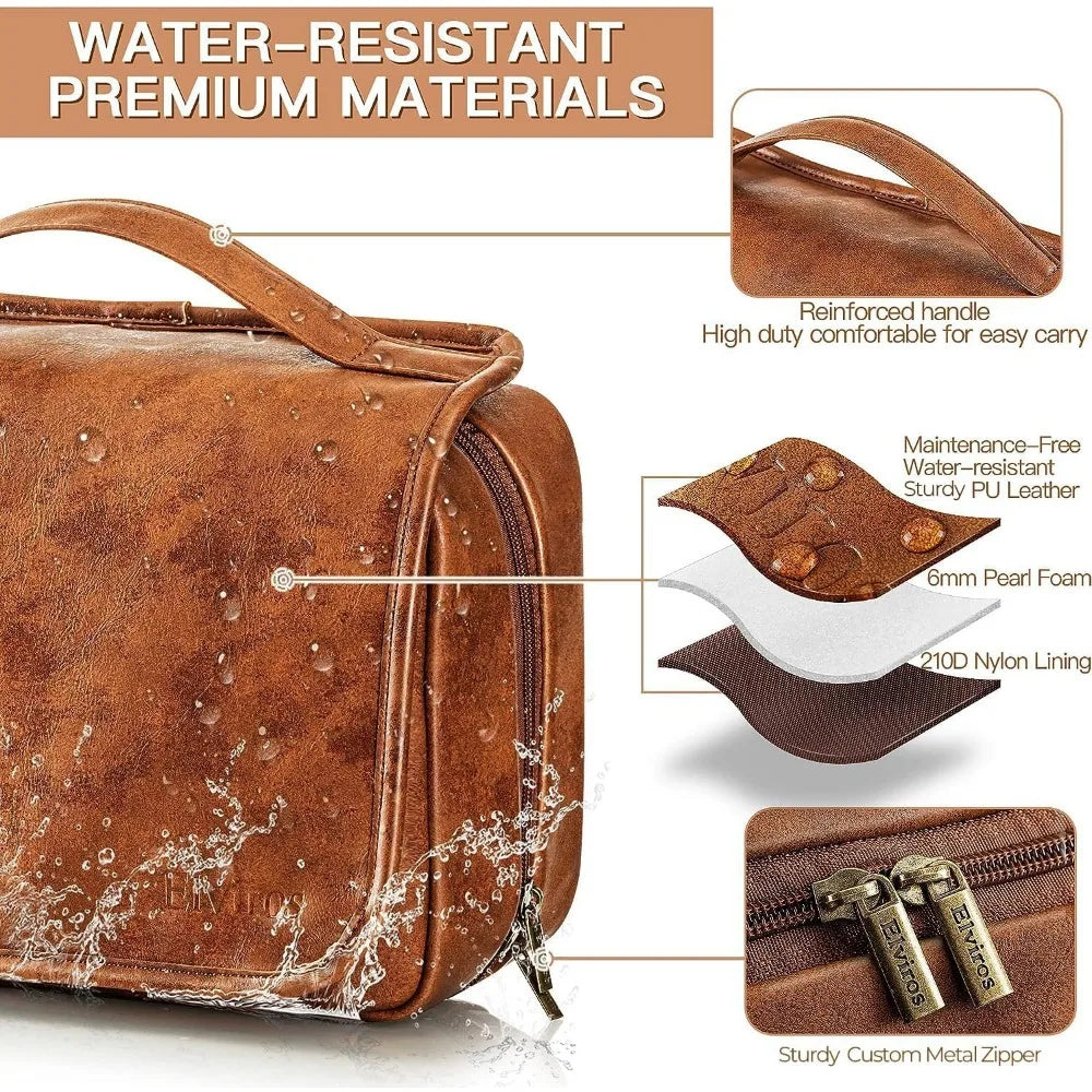 Elviros Hanging Toiletry Bag For Men 3 In 1 Dopp Kit