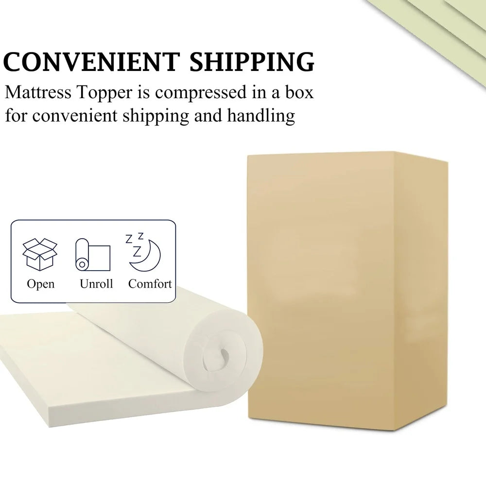 Twin High Density Mattress Topper With Cooling For Comfort And Pressure Relief