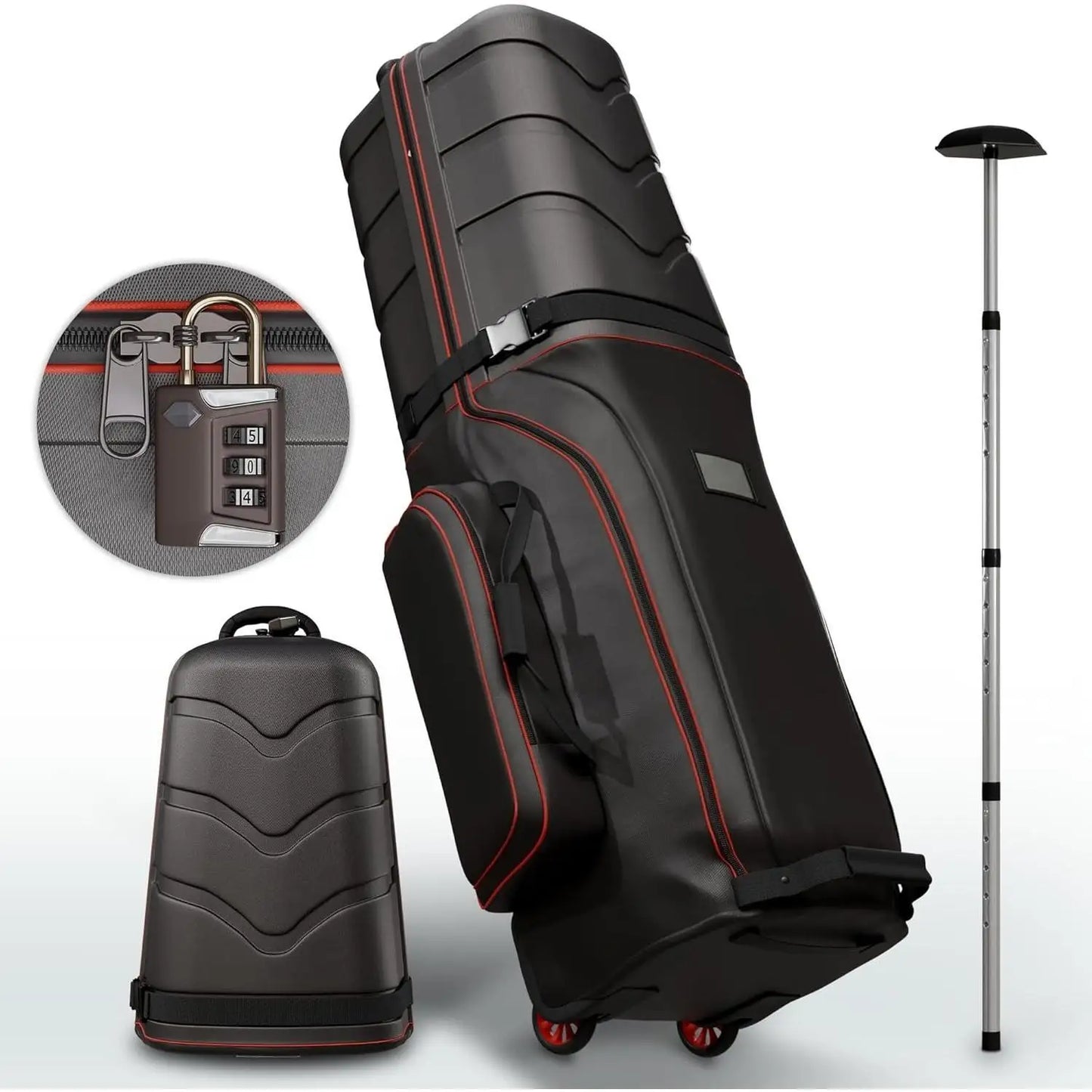 Golf Travel Bag With Wheels Golf Club Case TSA Padlock