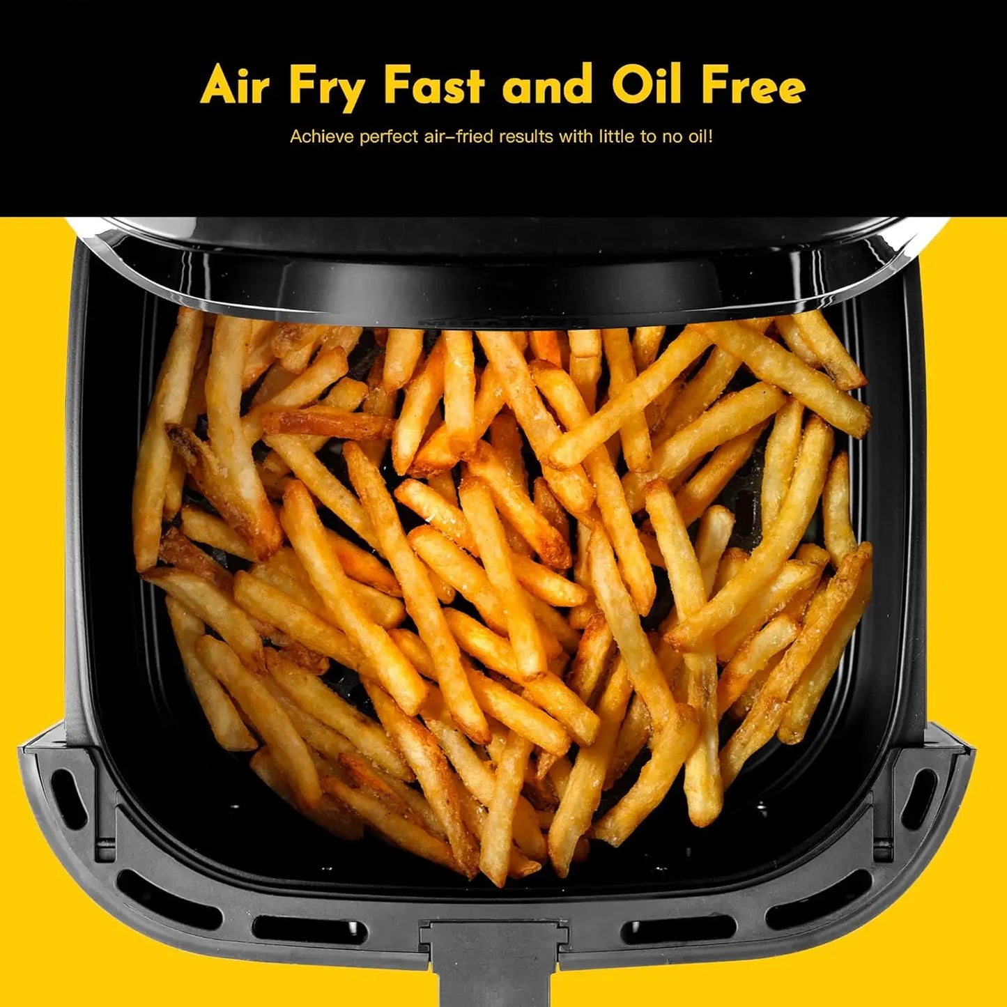 8.5QT Air Fryer Stainless Steel With Visual Window And Square Basket Family Size