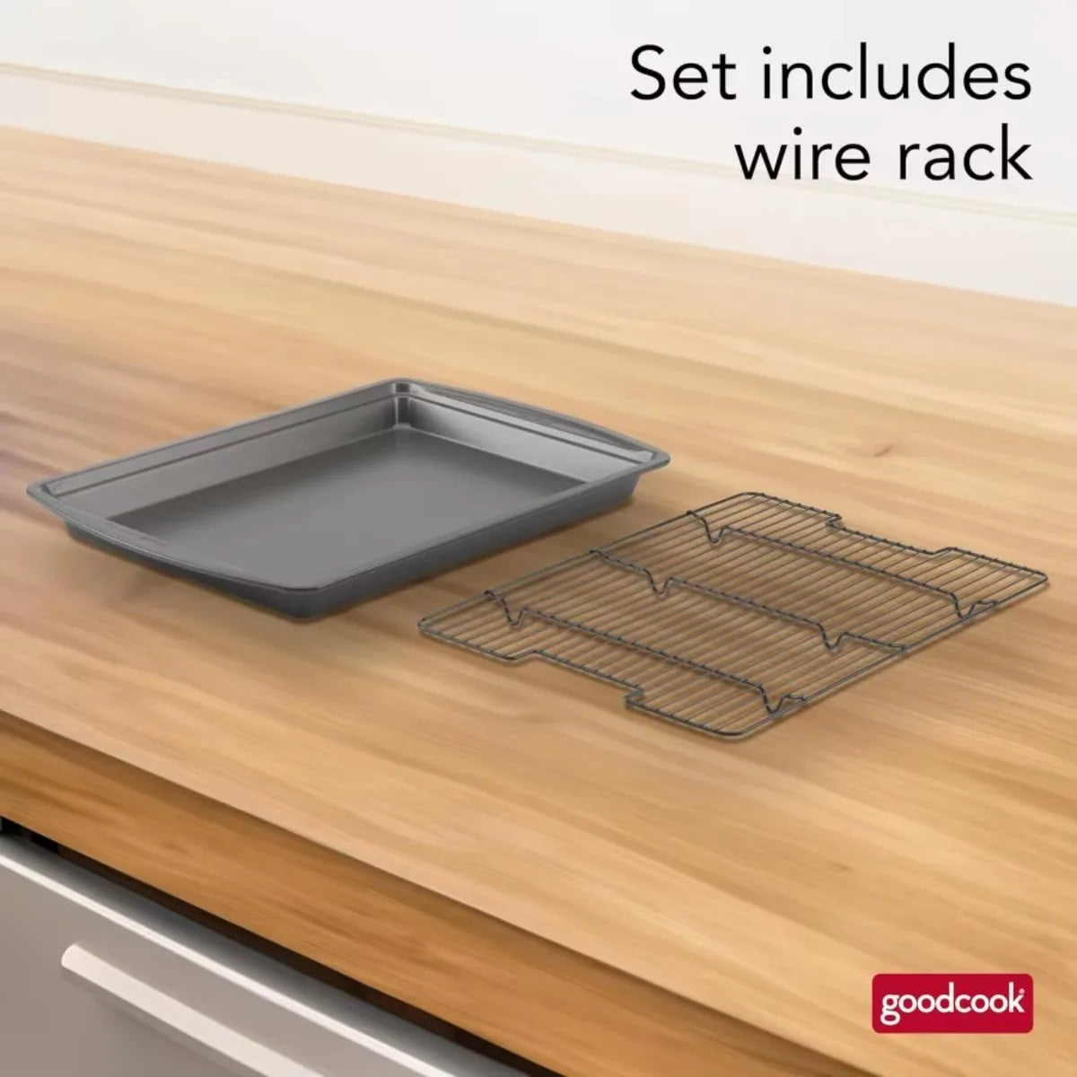 Nonstick Carbon Steel Baking Pan And Raised Wire Rack For Crispy Bacon Pizza Wings Multipurpose Sheet Pan