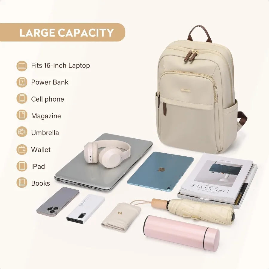 Apricot 16 Inch Multilayer Laptop Weekender Hiking Backpack