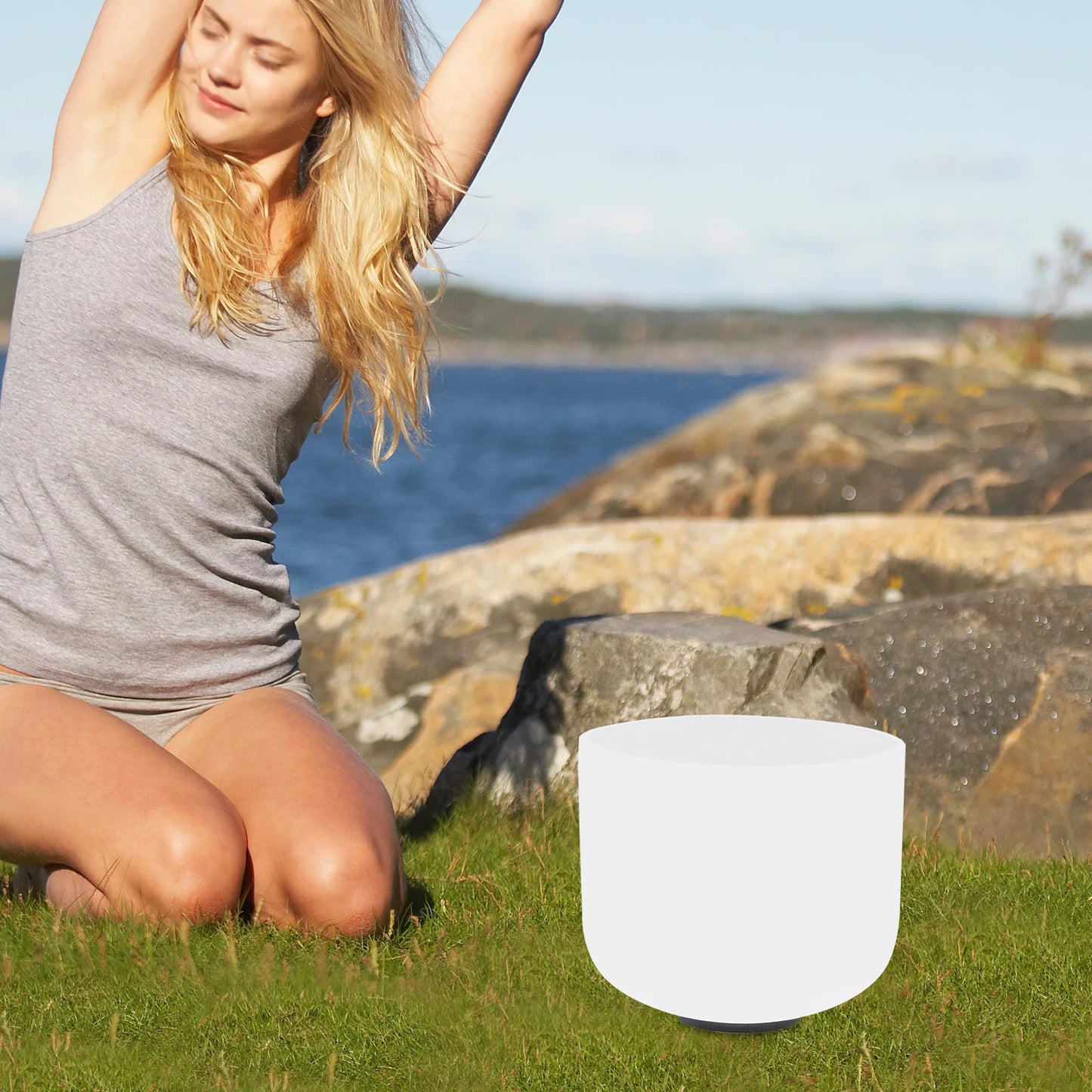 Singing Bowl Round 8 inch Singing Bowl Singing Bowl High-purity Quartz Material 432-440Hz Vibration Frequency For Sound Healing