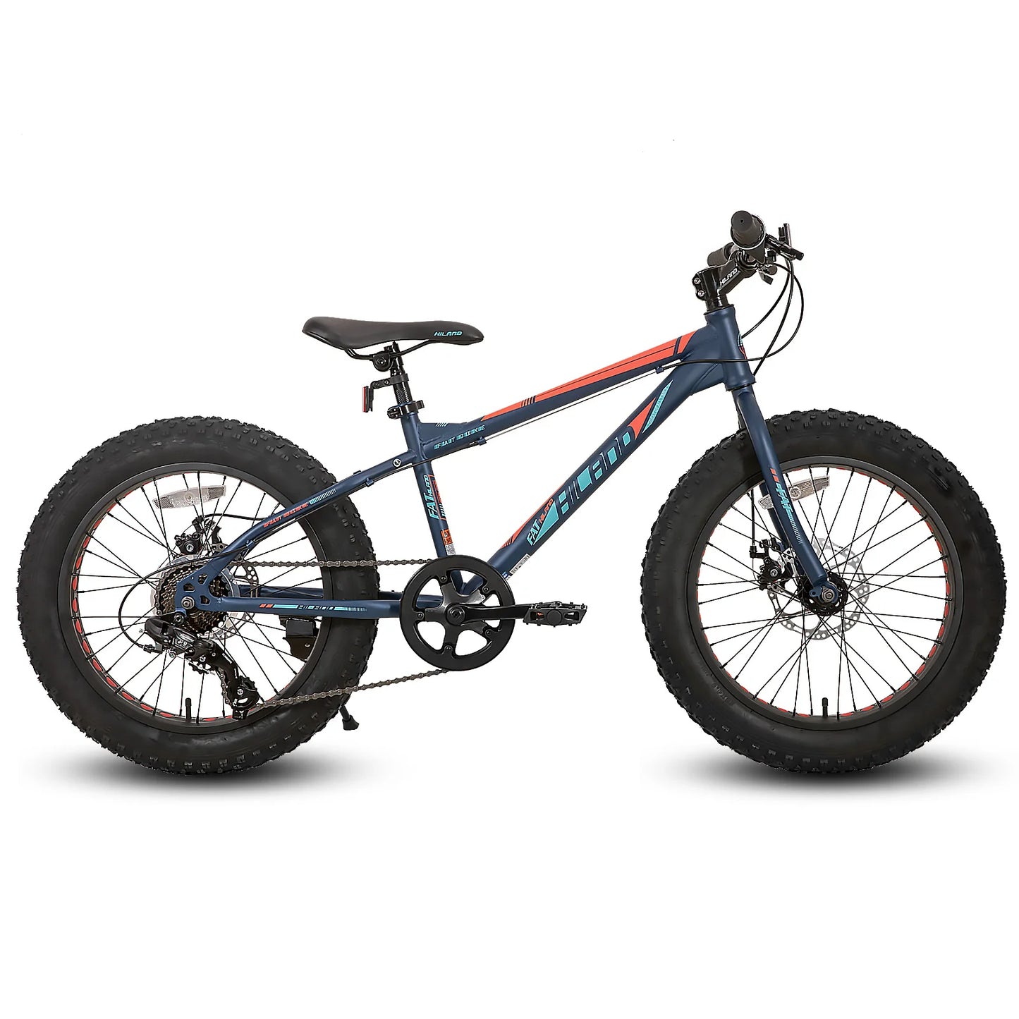 Hiland 20 Inch Kids Fat Tire Mountain Bike Shimano 7 Speed Dual Disc Brakes