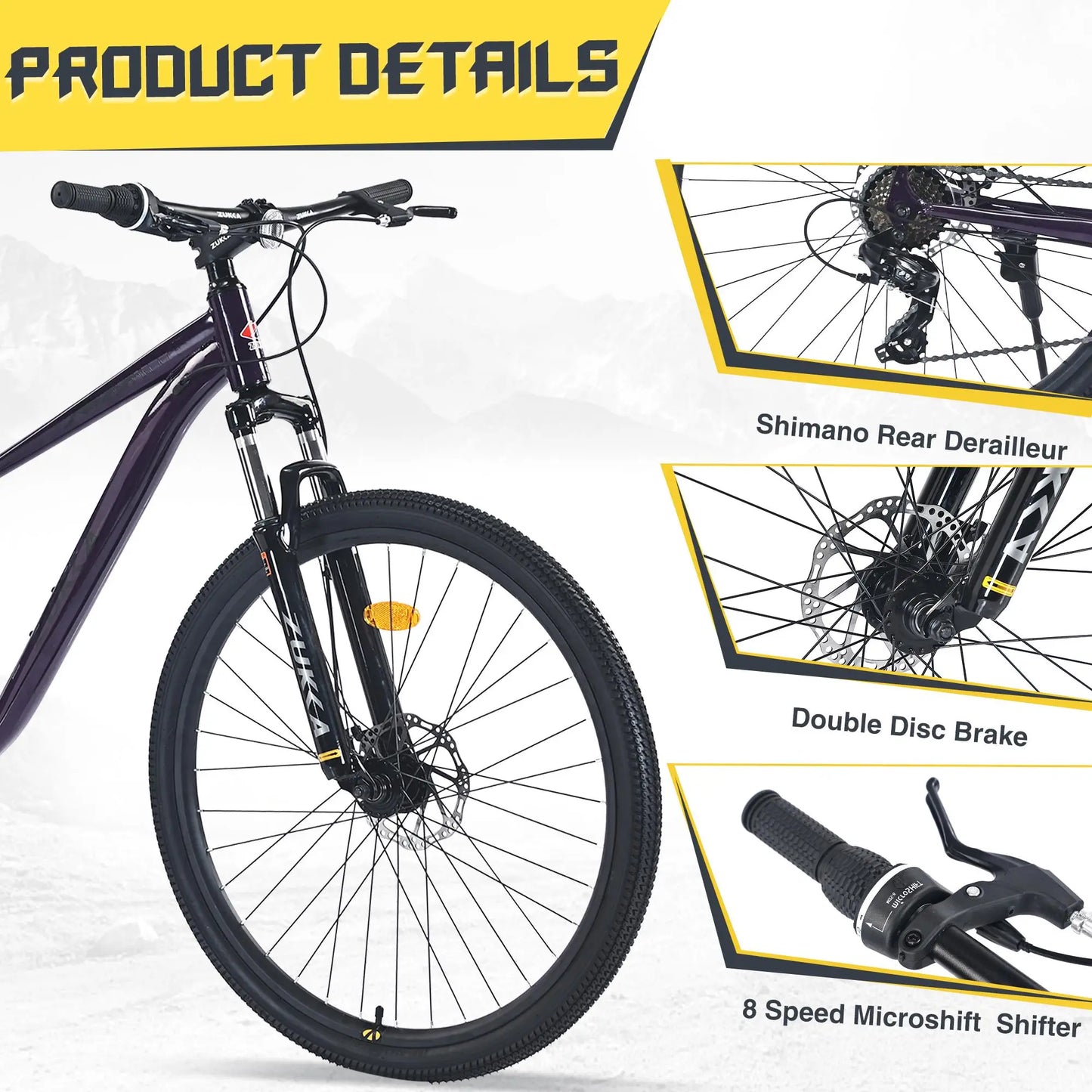 27.5 Inch Mountain Bike Front Suspension Steel Frame Unisex
