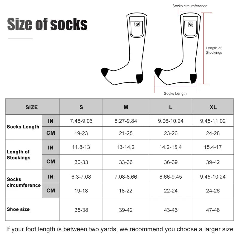 Snow Deer Winter Heated Sock Thermal Stockings Woman Men Ski Camping Warm Socks Sports Rechargeable Battery Foot Warmer