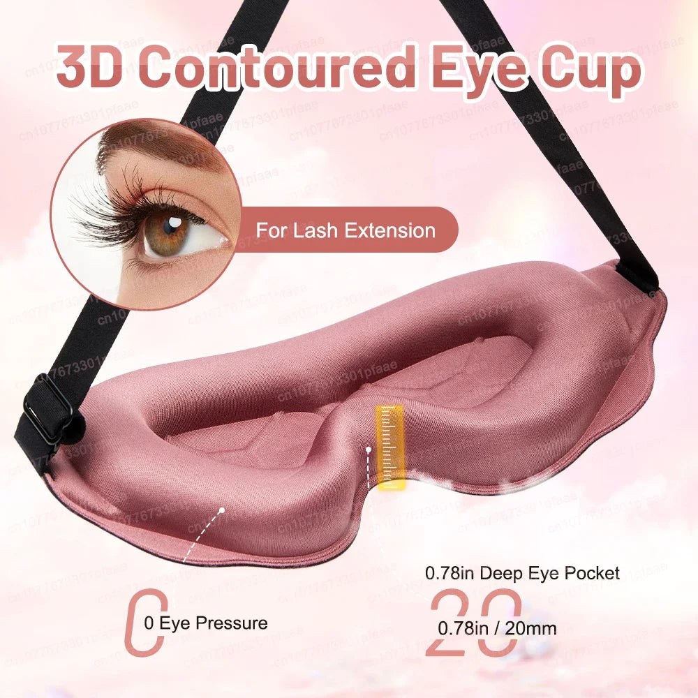 3D Sleep Mask Memory Foam Blockout Light Eyeshade Portable Travel Comfort