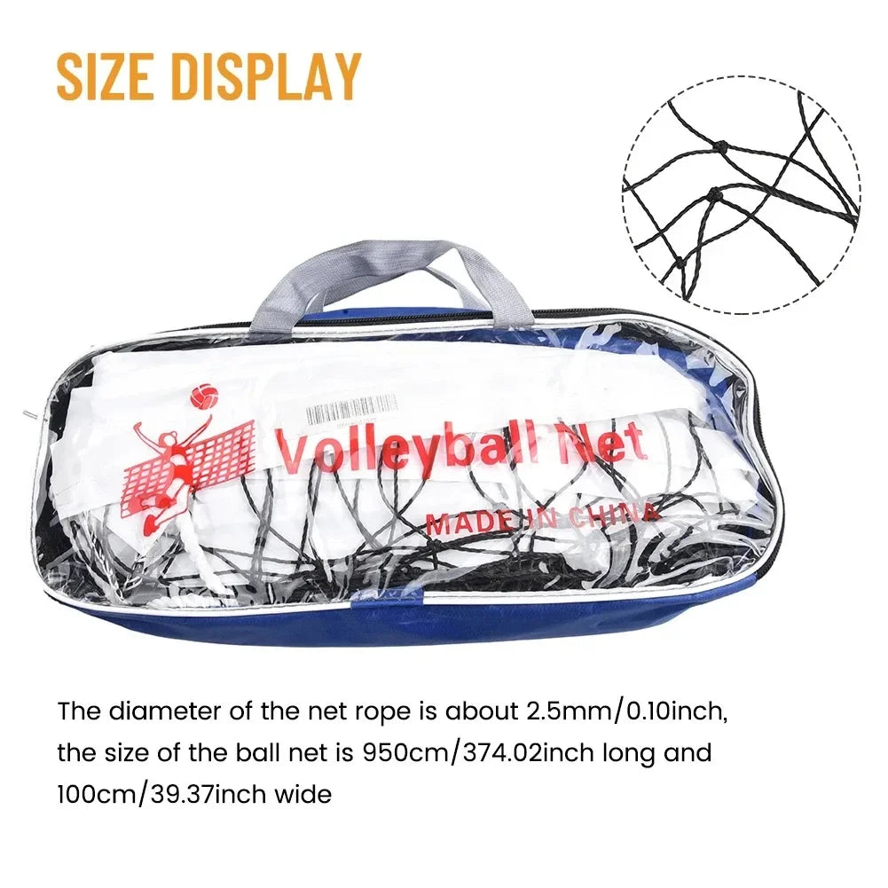 Portable Nylon Volleyball Net 950x100cm For Beach Backyard
