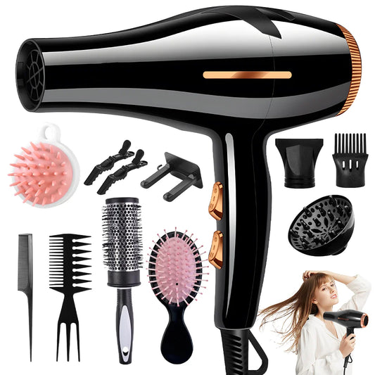 Morfone 12 In 1 Hair Dryer With Accessories Kit Including Combs And Clips