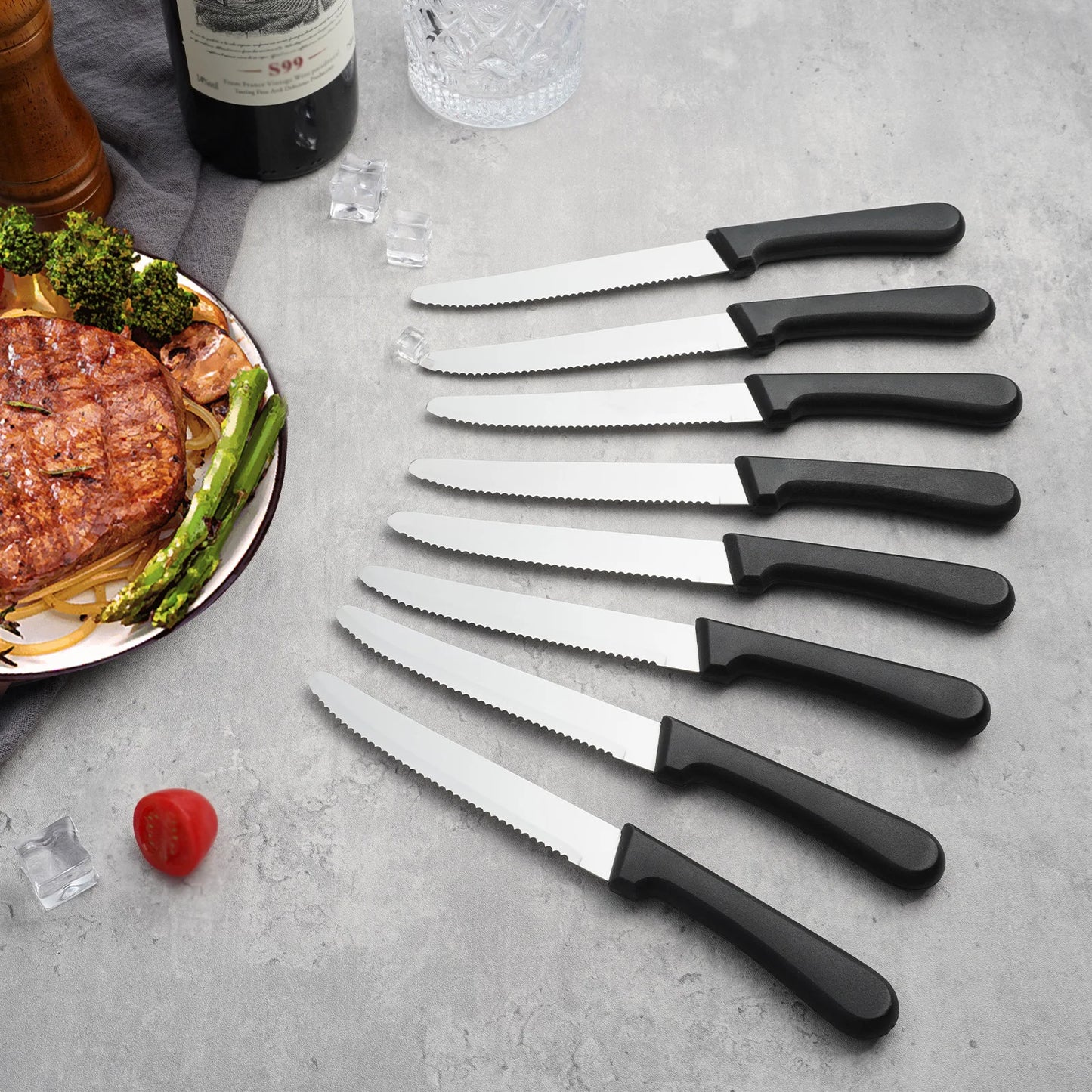 Hansmart 36 Piece Steel Steak Knife Set Plastic Handles Dishwasher Safe