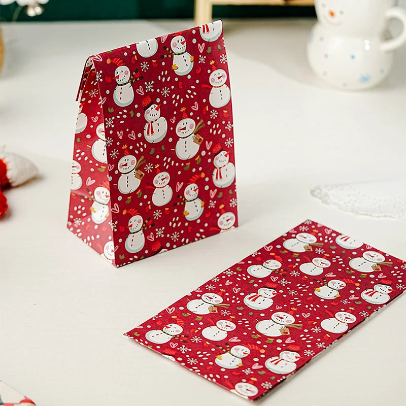 Kraft Paper Christmas Cookie Bags 5 Or 10 Pack Snack Packaging Bags