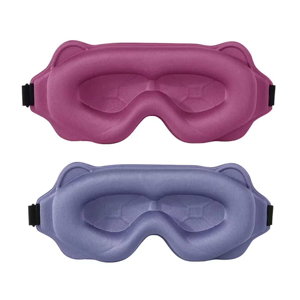 3D Sleep Mask Memory Foam Blockout Light Eyeshade Portable Travel Comfort