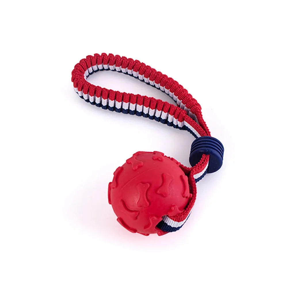Interactive Training Rope Knot Dog Toy Ball for Puppies Chew Toy with String Molar Resistant Teeth Cleaning