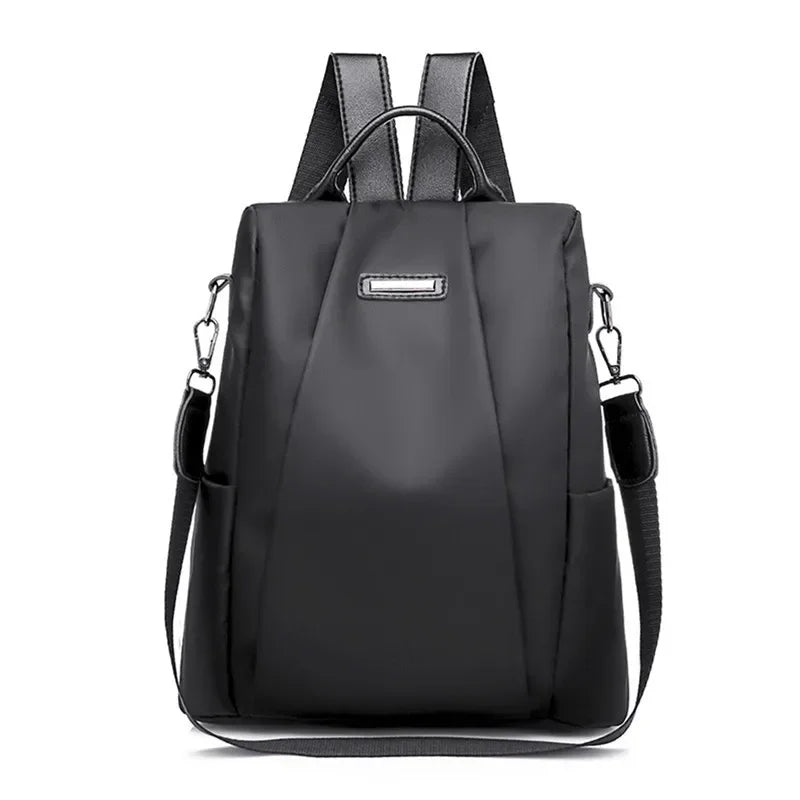 New Women's Multifunction Backpack Solid Color School Bag