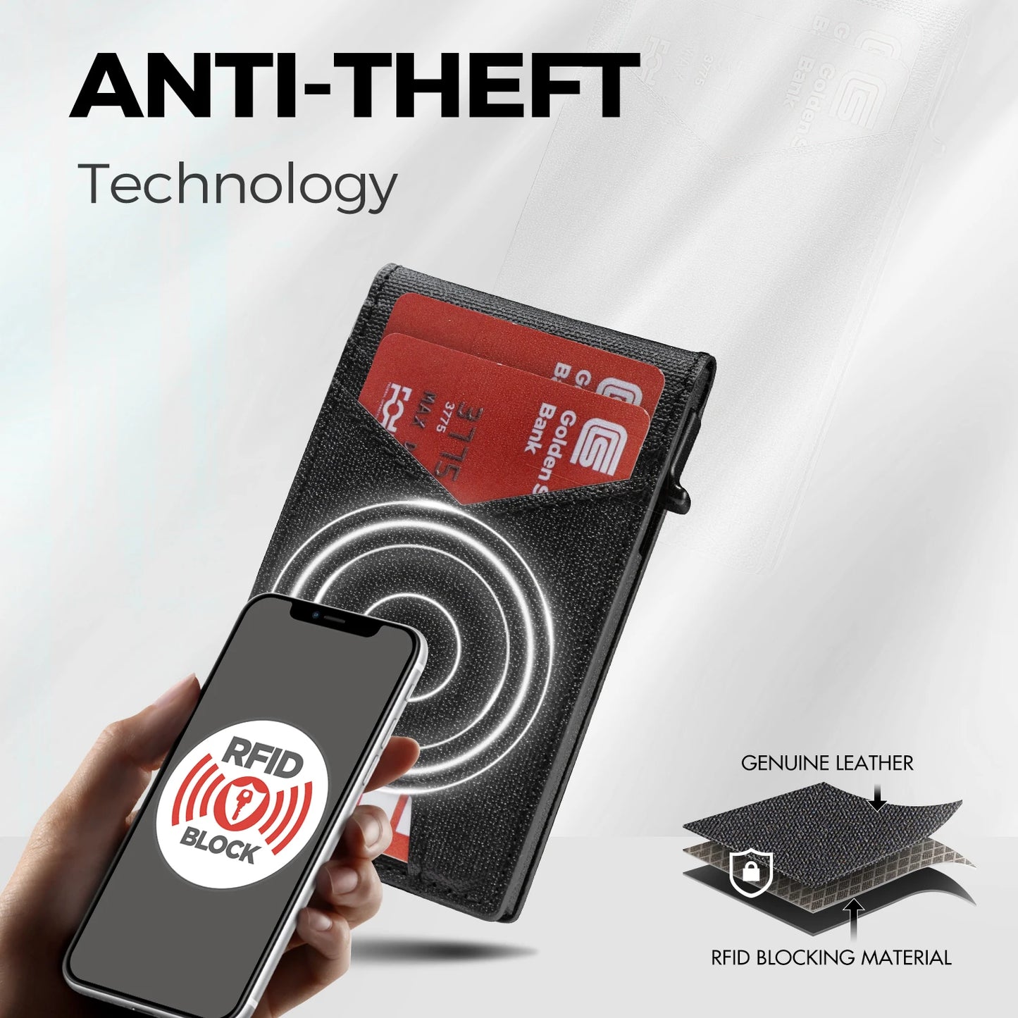 IWANTTI Minimalist Slim Cardholder RFID Blocking Front Pocket Wallet For Men