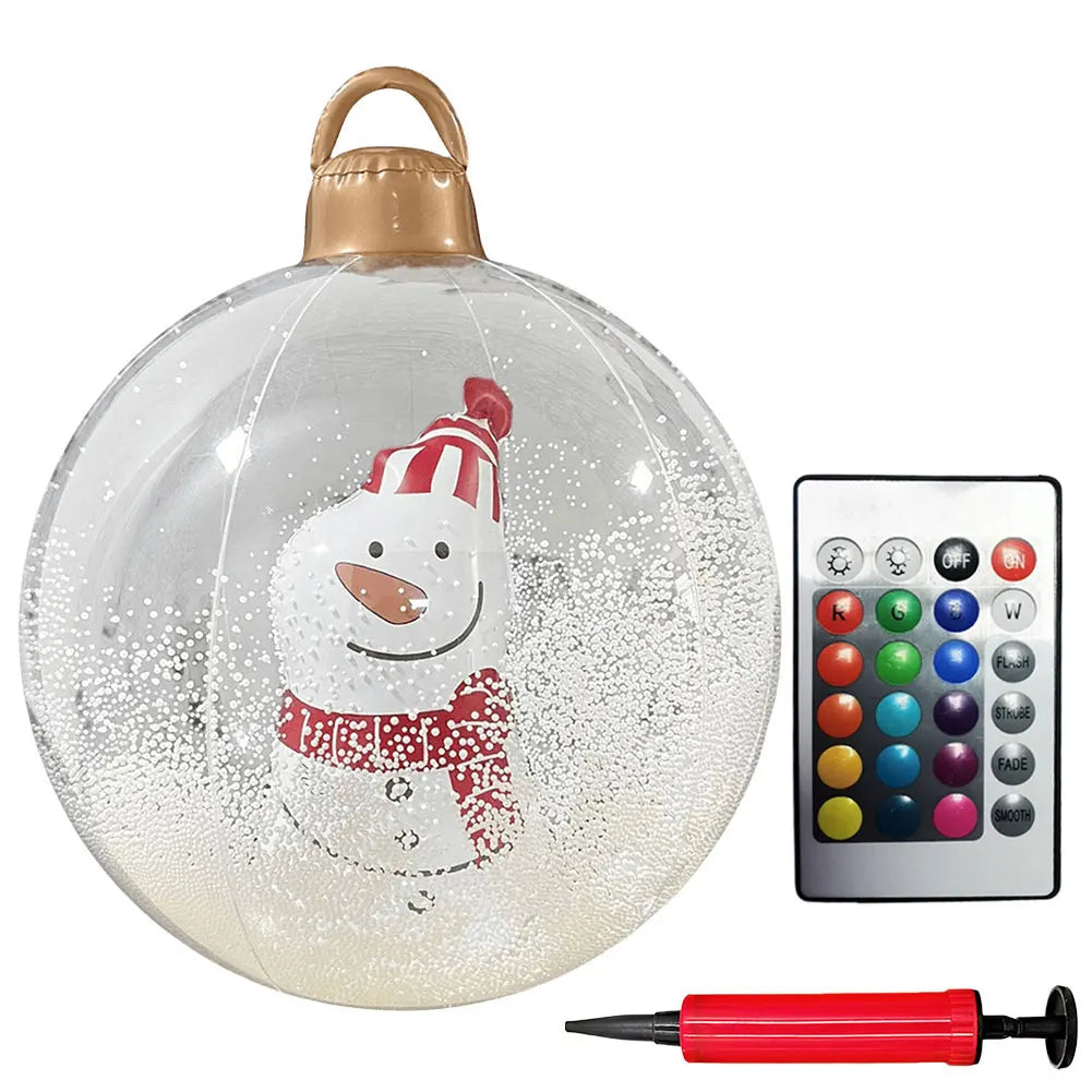 Giant Outdoor 60cm Light Up PVC Inflatable Christmas Ball With Remote Control
