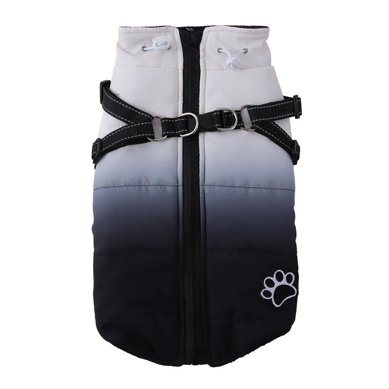 Winter Dog Jacket With Harness Zipper For All Breeds Coat