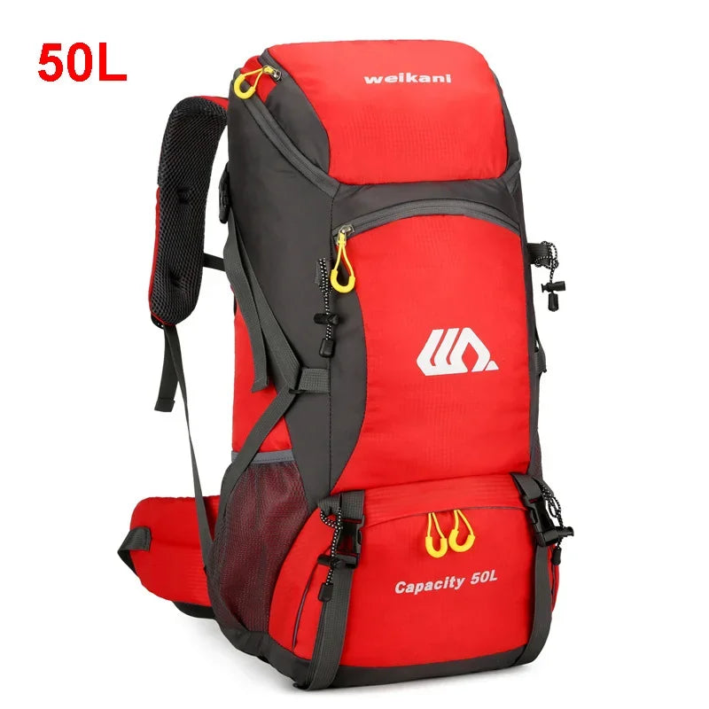 50L Travel Backpack Waterproof Hiking Camping Bag Unisex Outdoor Gear