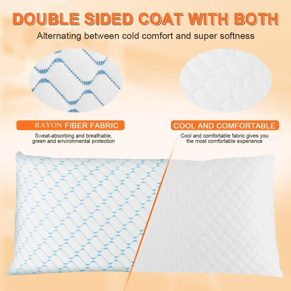 King Size Pillows Set of 2 Adjustable Cooling Firm