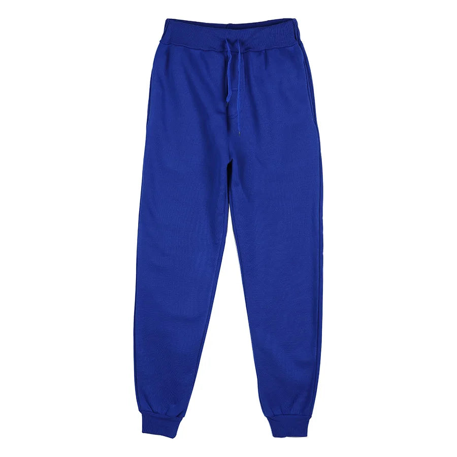 Mens Fleece Jogger Sweatpants For Autumn Winter Running Gym Pants Solid Color