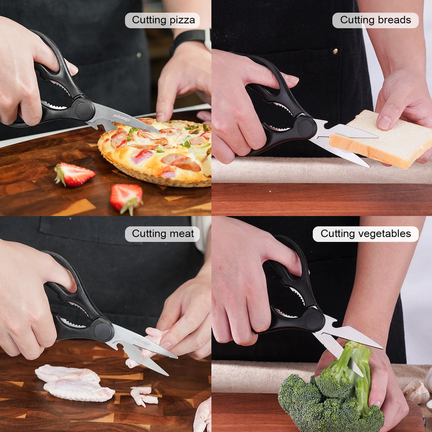 Elitequo All Purpose Kitchen Scissors Heavy Duty Stainless Steel Soft Grip