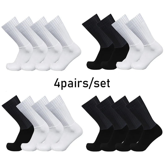 Aero Pure Color Cycling Socks Set 4 Pairs Non Slip Cool