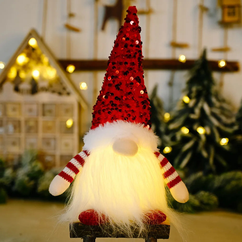 Glowing Gnome Christmas Faceless Doll 30cm Tree Ornament Night Light