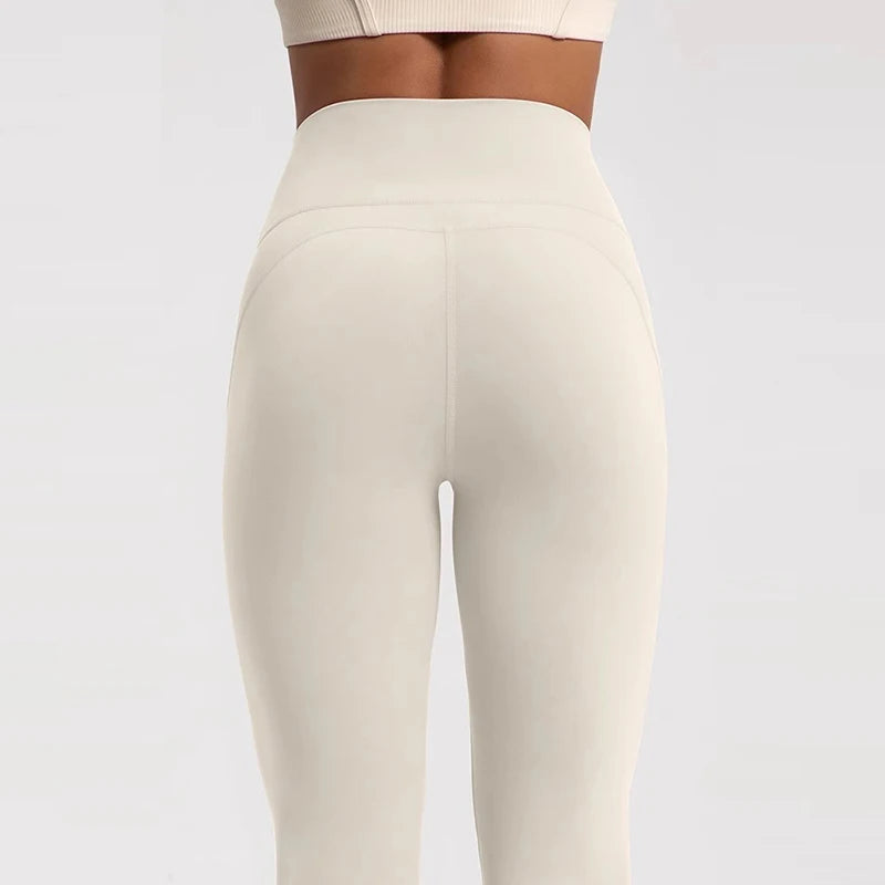 Women's High-Waisted Flared Pants, Elastic Waist, Cinching Hip-Lifting, Casual Yoga Pan for All-Season Exercise and Outdoor Wear